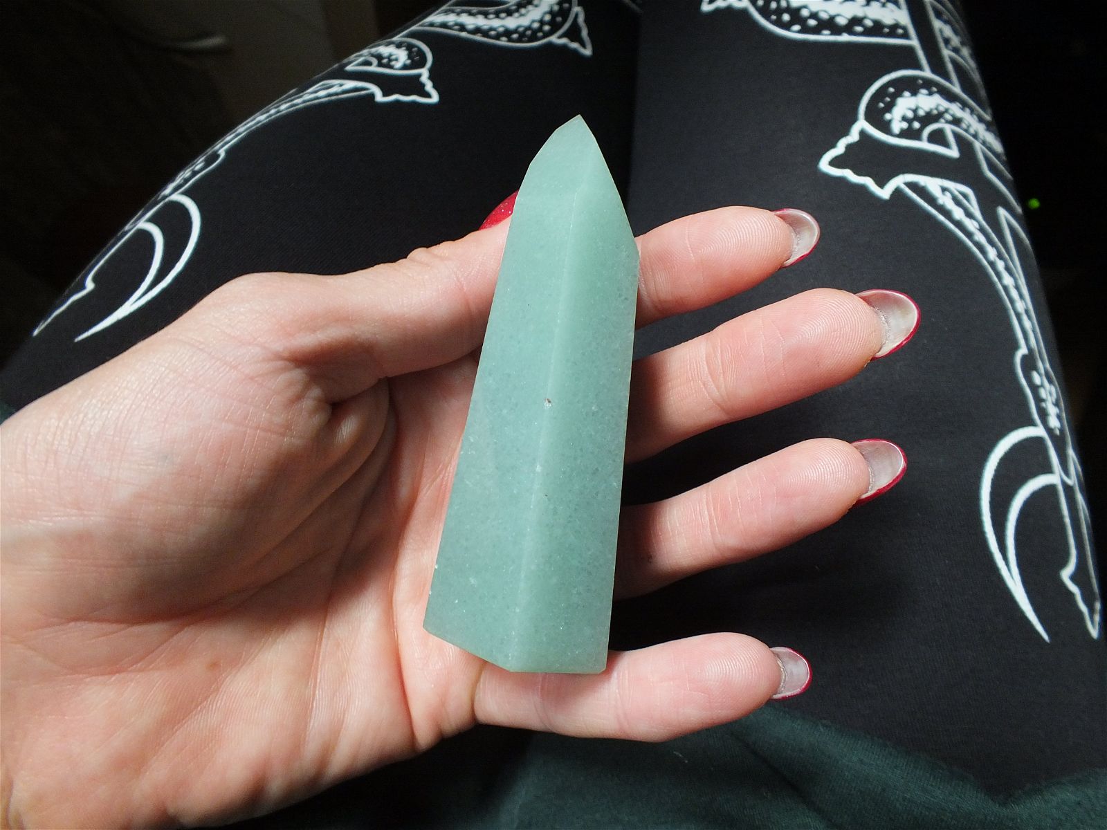 1 pointe en aventurine verte 9 cm - Aurore Lune 