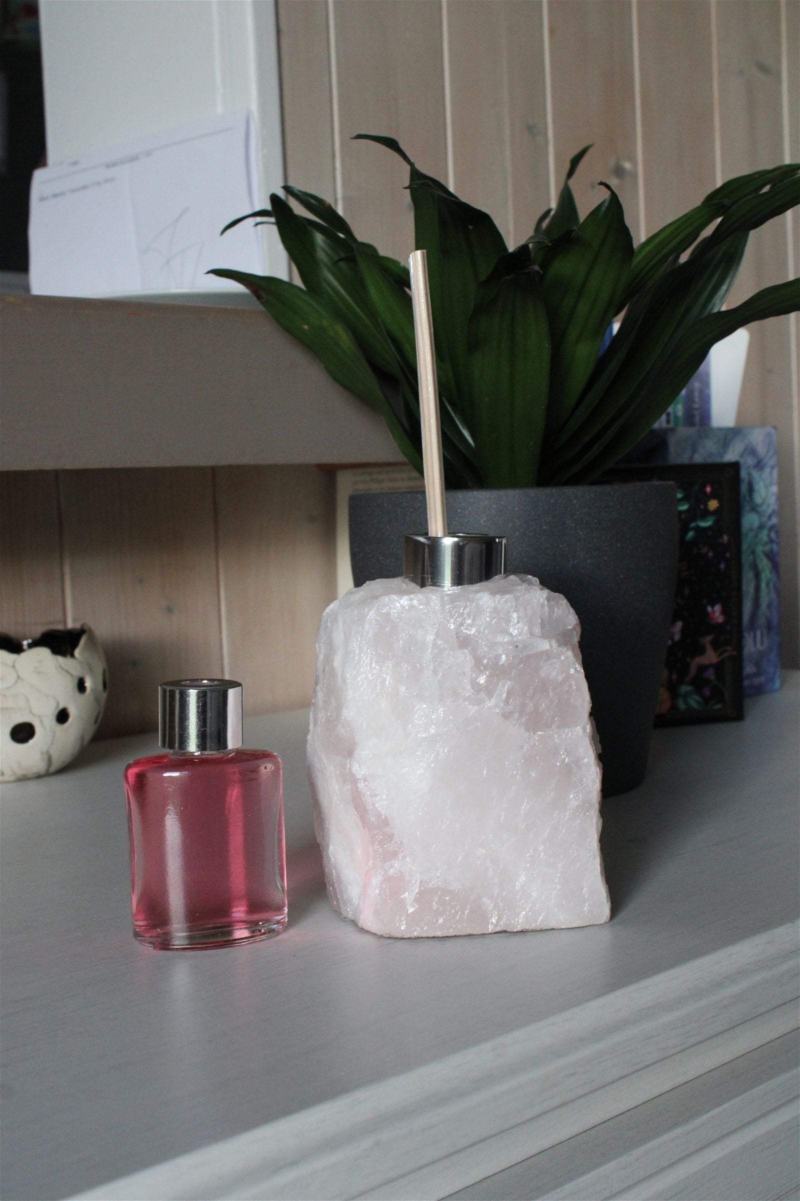 1 porte parfum quartz rose + bâtonnets et parfum fournis - Aurore Lune 