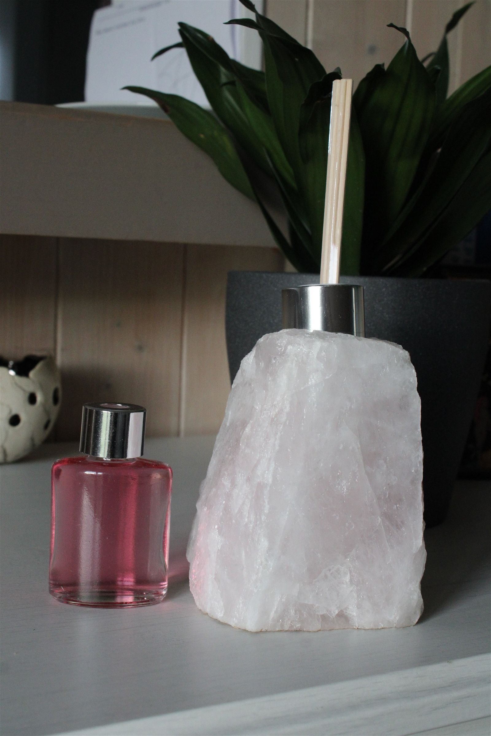 1 porte parfum quartz rose + bâtonnets et parfum fournis - Aurore Lune 