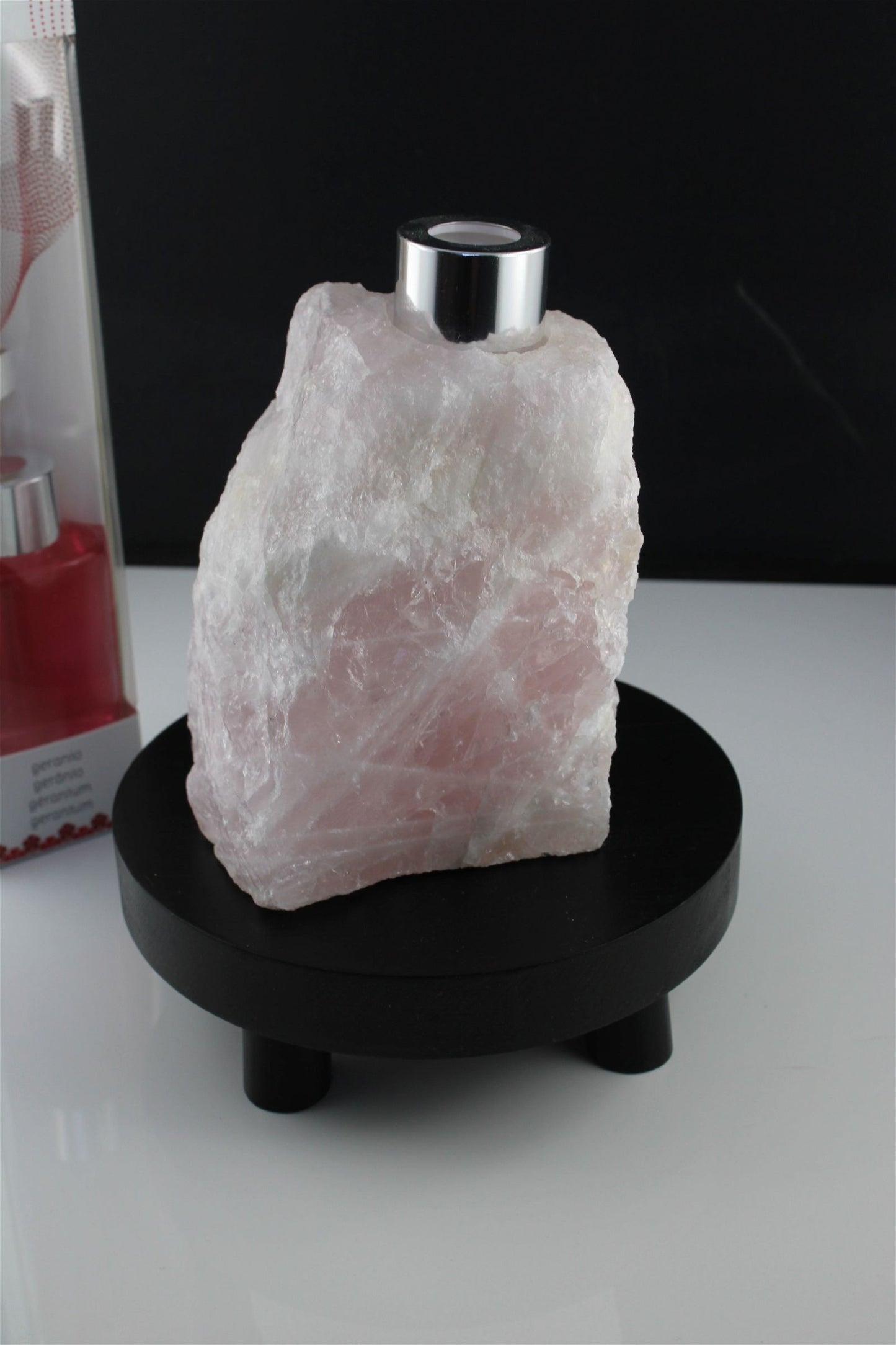 1 porte parfum quartz rose + bâtonnets et parfum fournis - Aurore Lune 