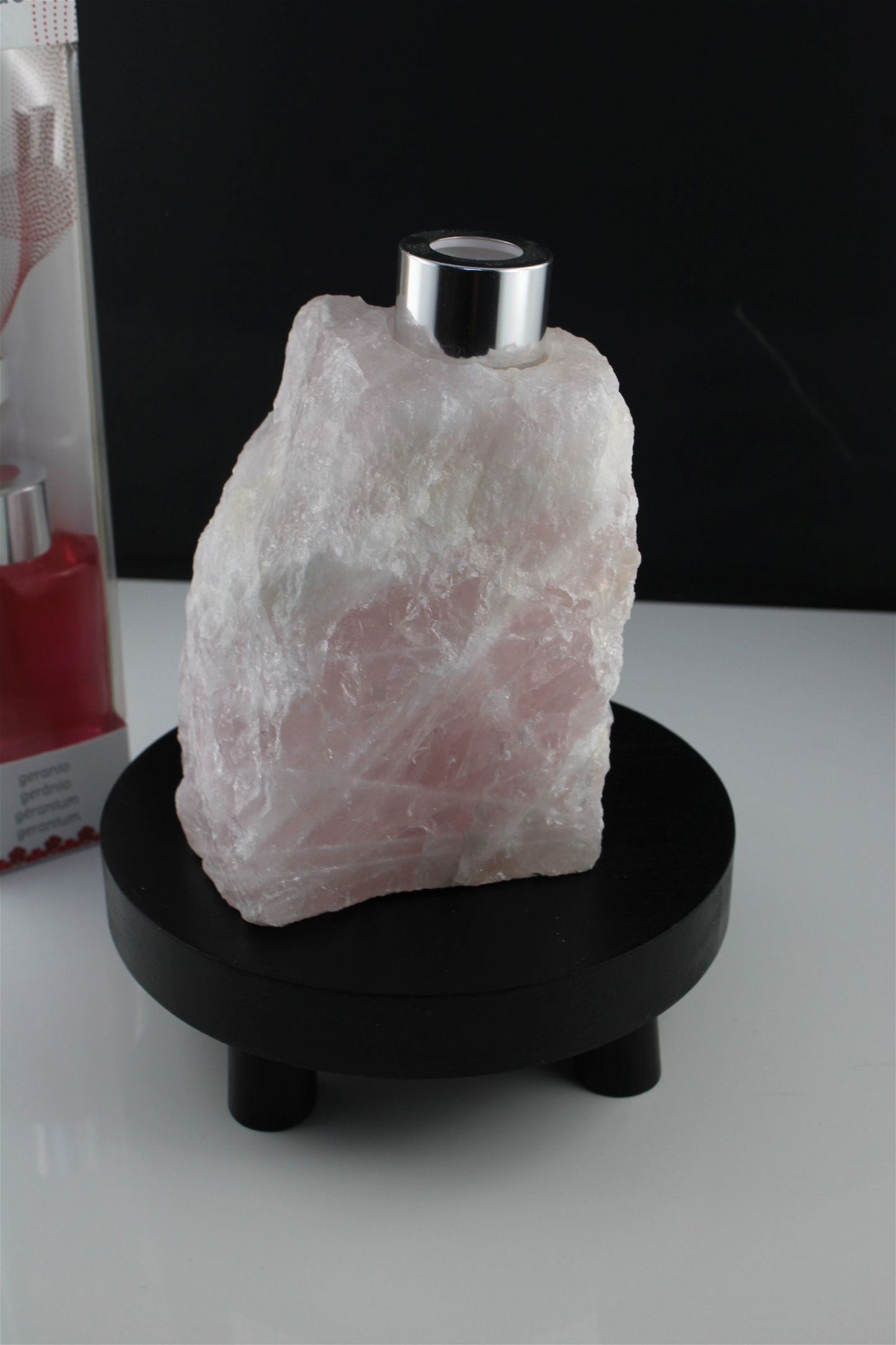 1 porte parfum quartz rose + bâtonnets et parfum fournis - Aurore Lune 