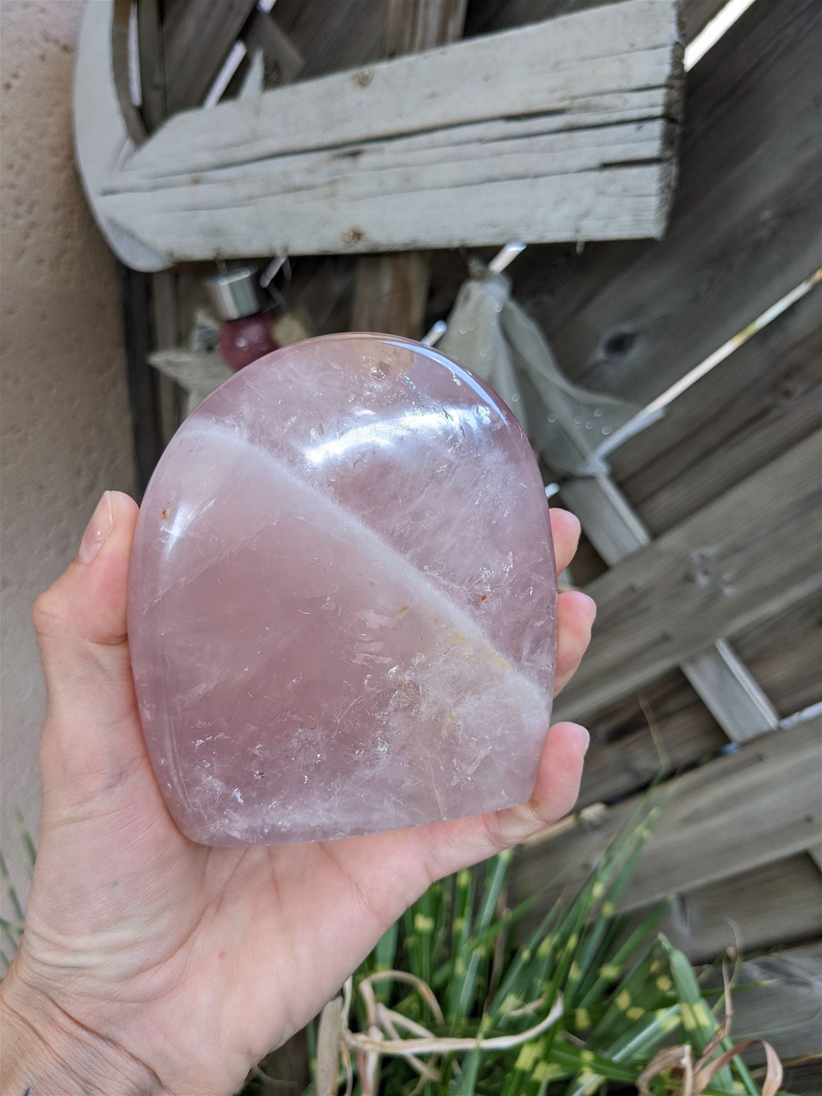 1 quartz rose à poser - 736 grammes - Aurore Lune 