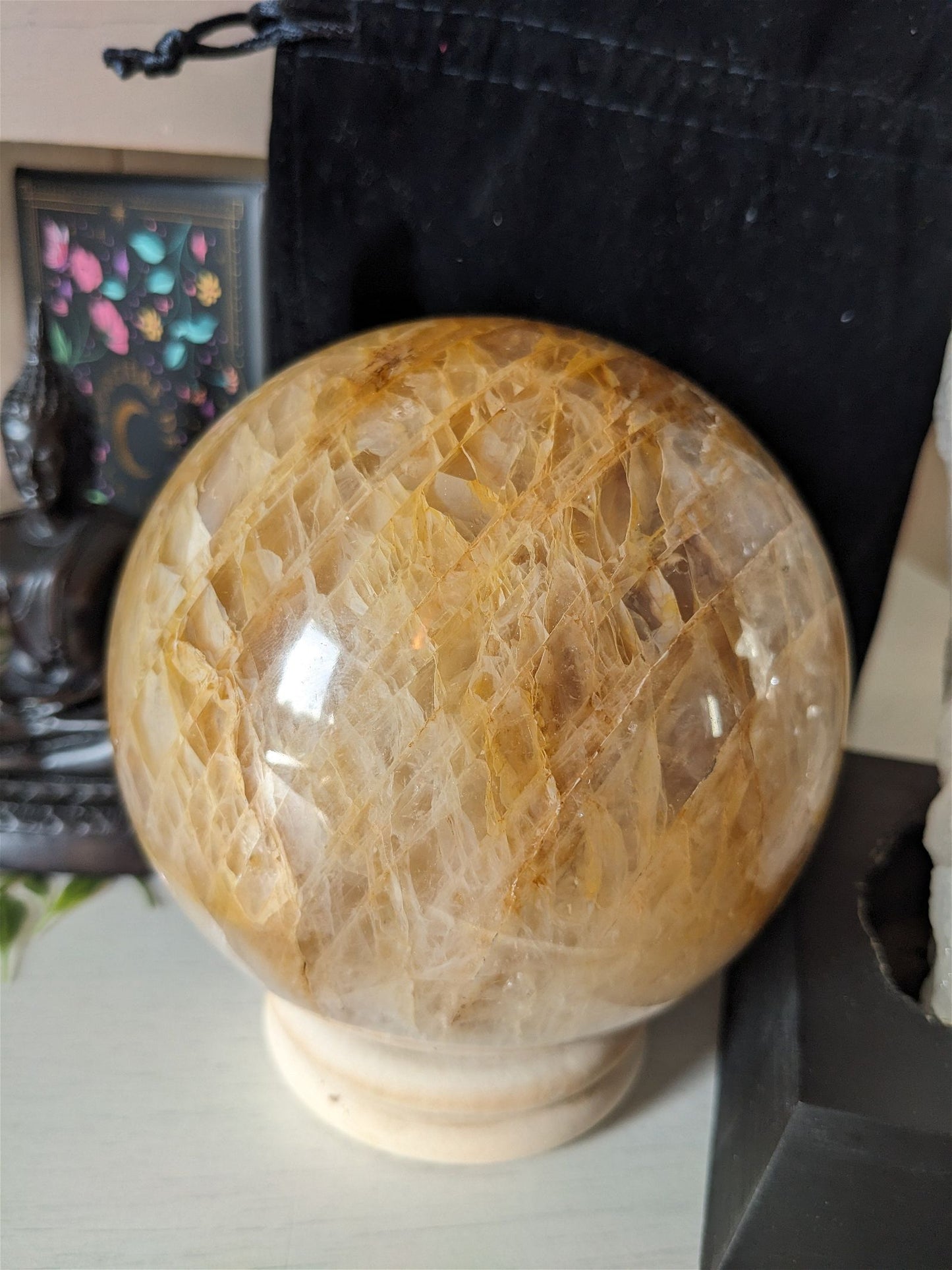 1 sphère quartz hématoïde 1.8 kg 11 cm - Aurore Lune 