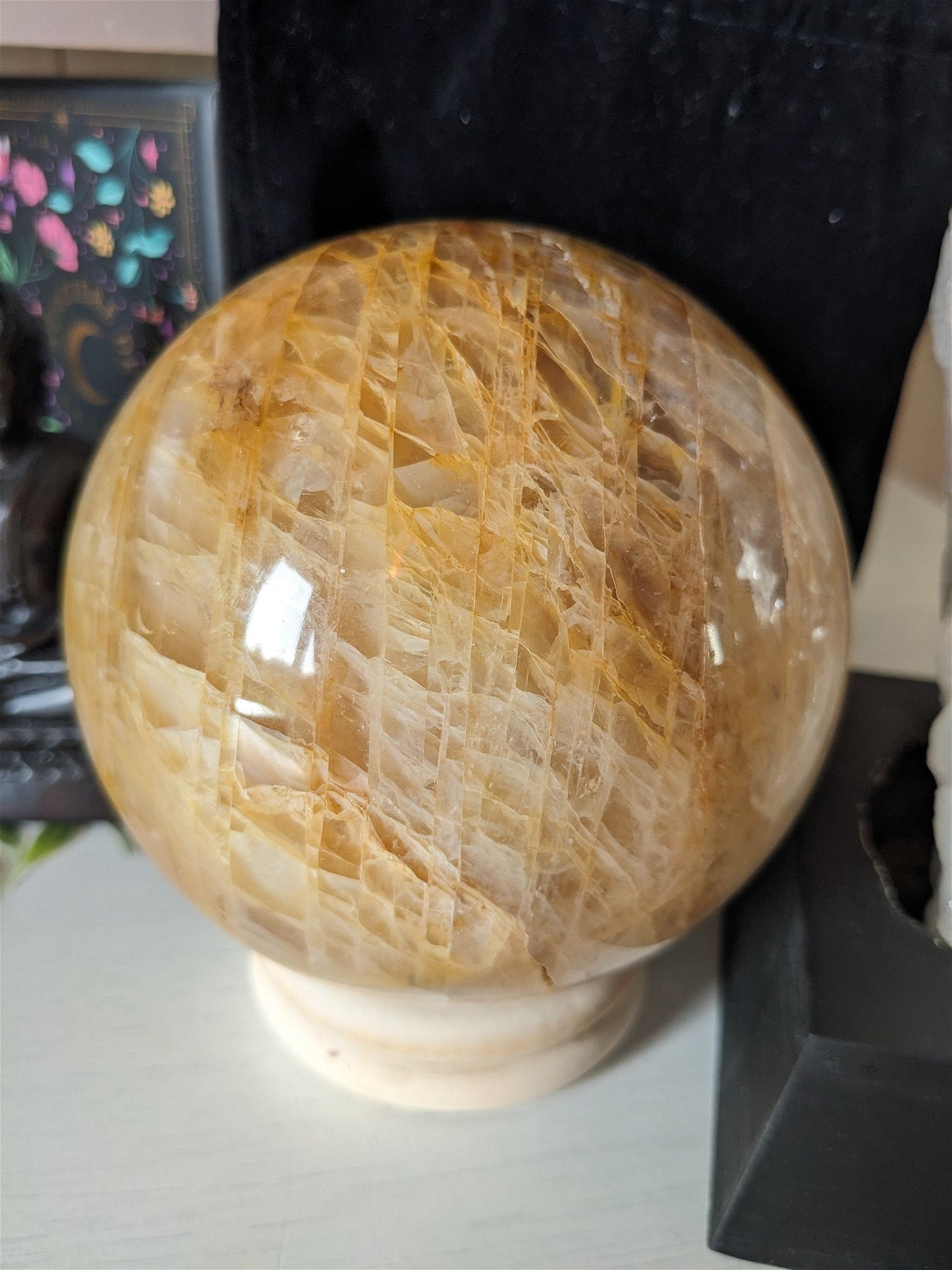 1 sphère quartz hématoïde 1.8 kg 11 cm - Aurore Lune 