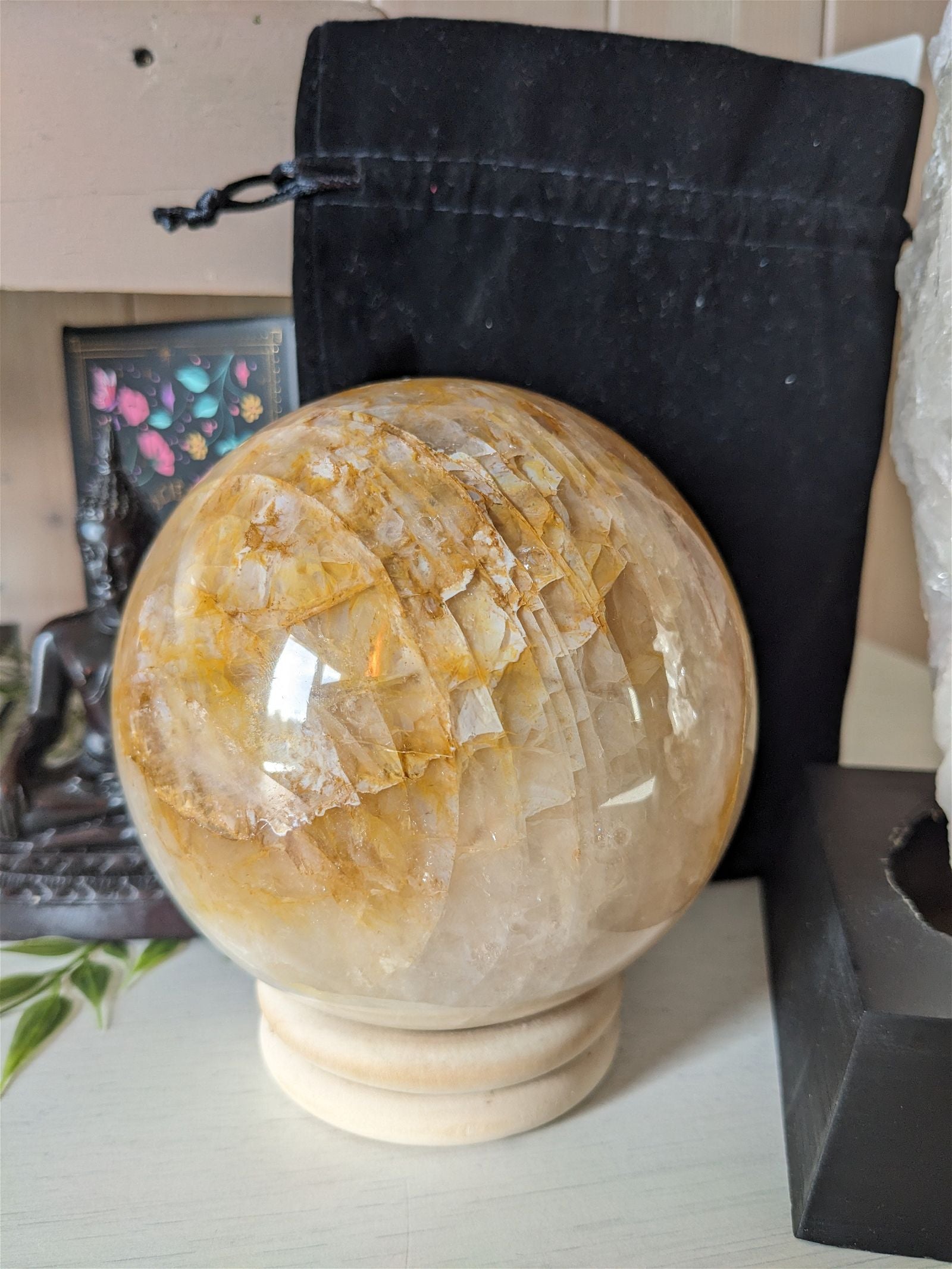 1 sphère quartz hématoïde 1.8 kg 11 cm - Aurore Lune 