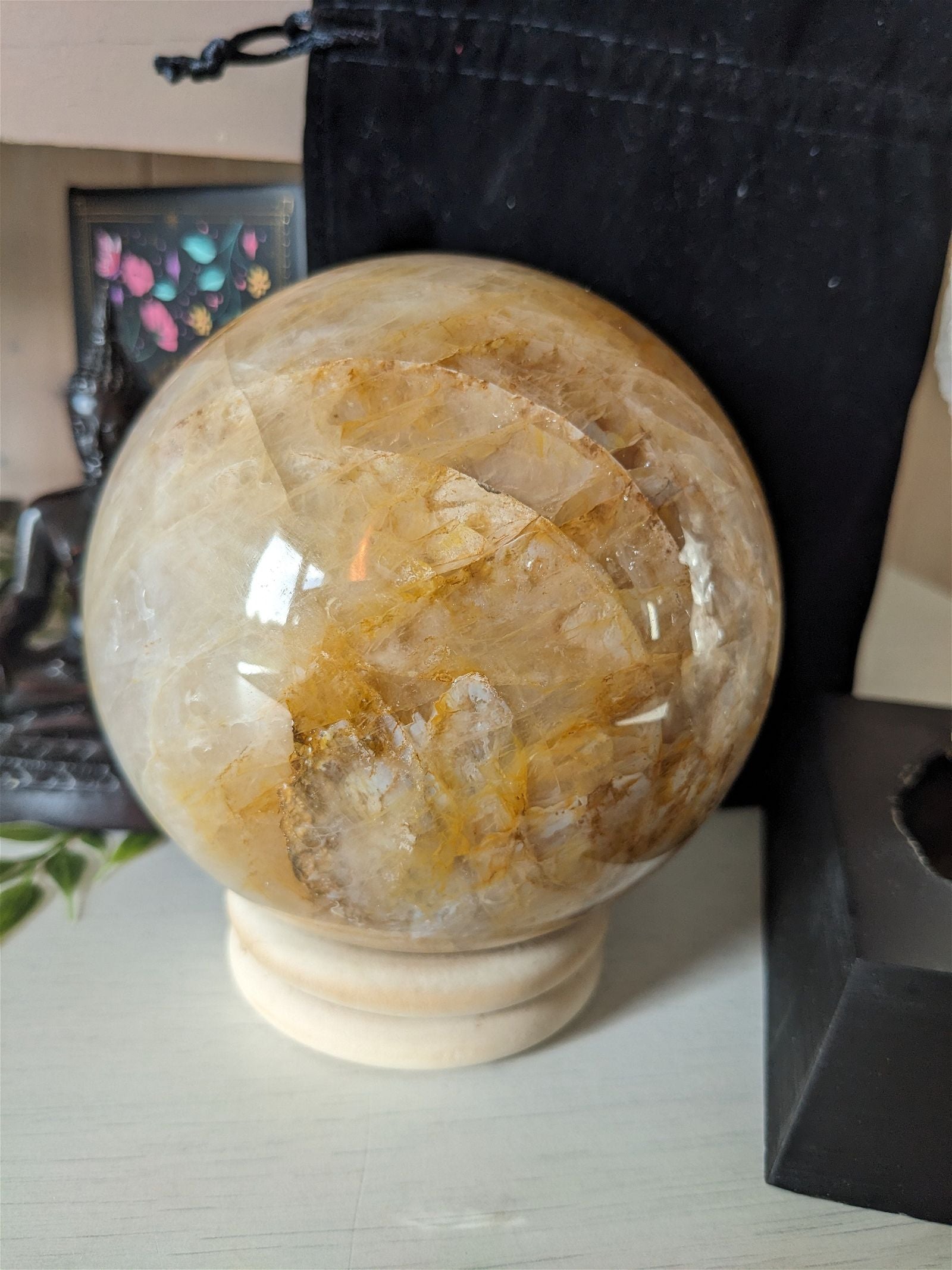 1 sphère quartz hématoïde 1.8 kg 11 cm - Aurore Lune 