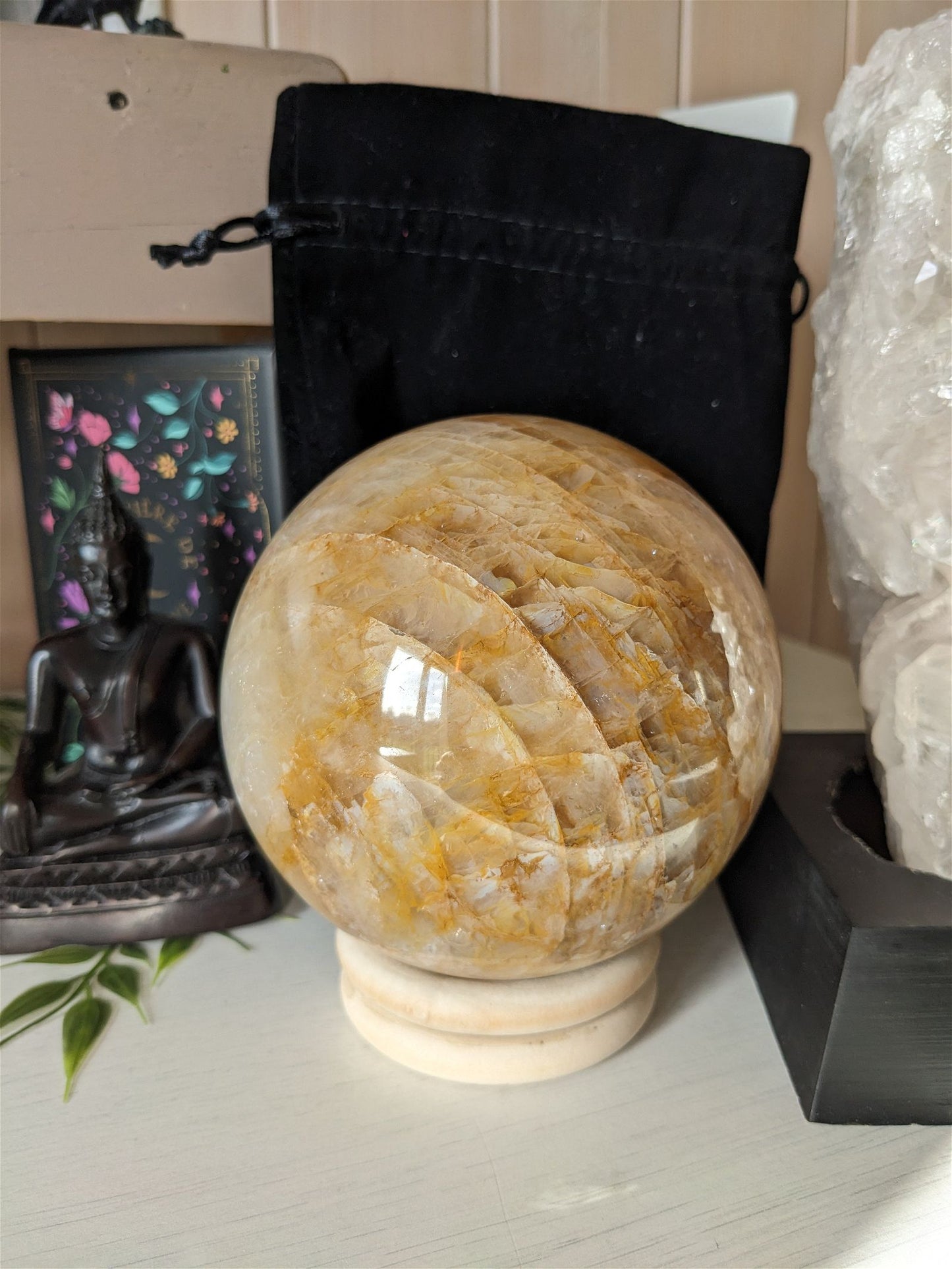 1 sphère quartz hématoïde 1.8 kg 11 cm - Aurore Lune 