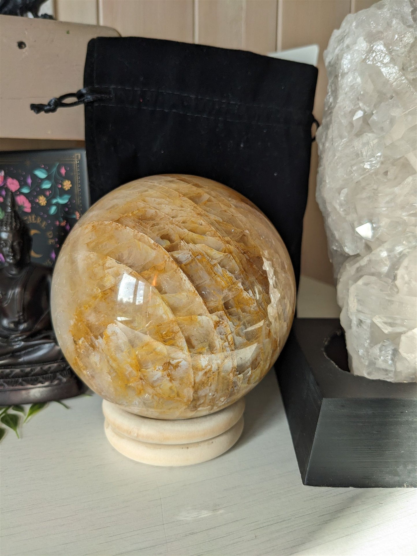 1 sphère quartz hématoïde 1.8 kg 11 cm - Aurore Lune 