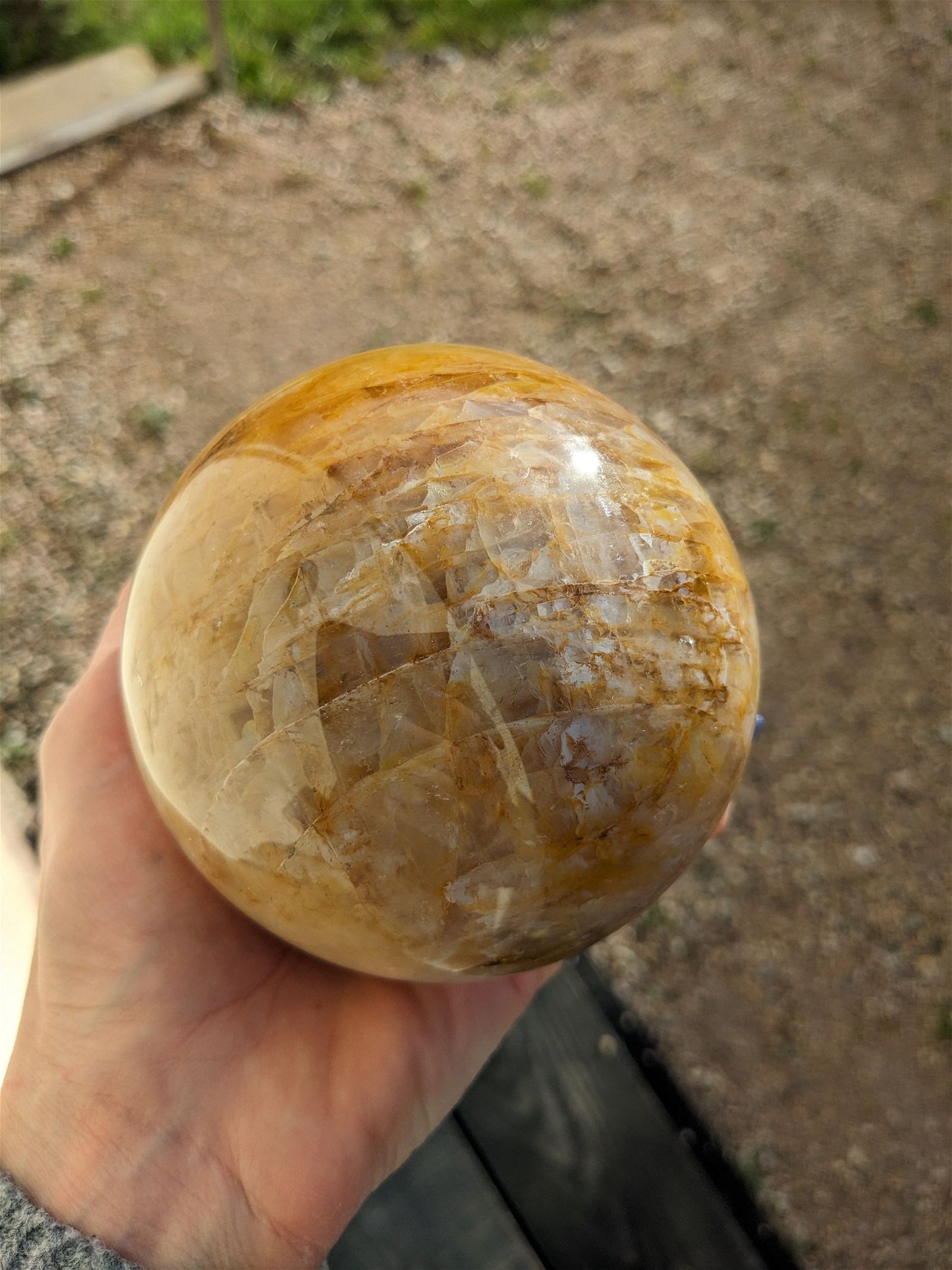 1 sphère quartz hématoïde 1.8 kg 11 cm - Aurore Lune 