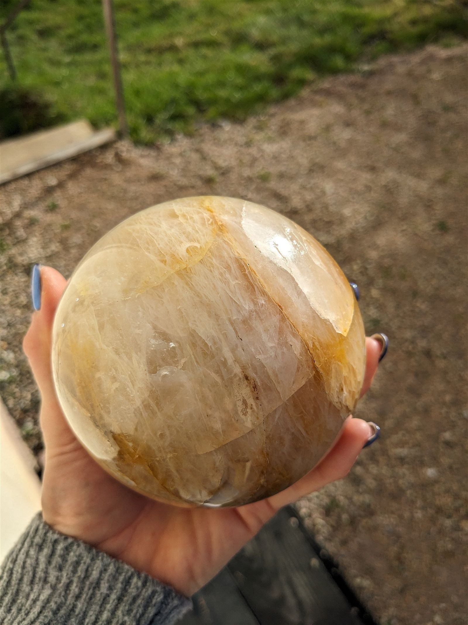 1 sphère quartz hématoïde 1.8 kg 11 cm - Aurore Lune 