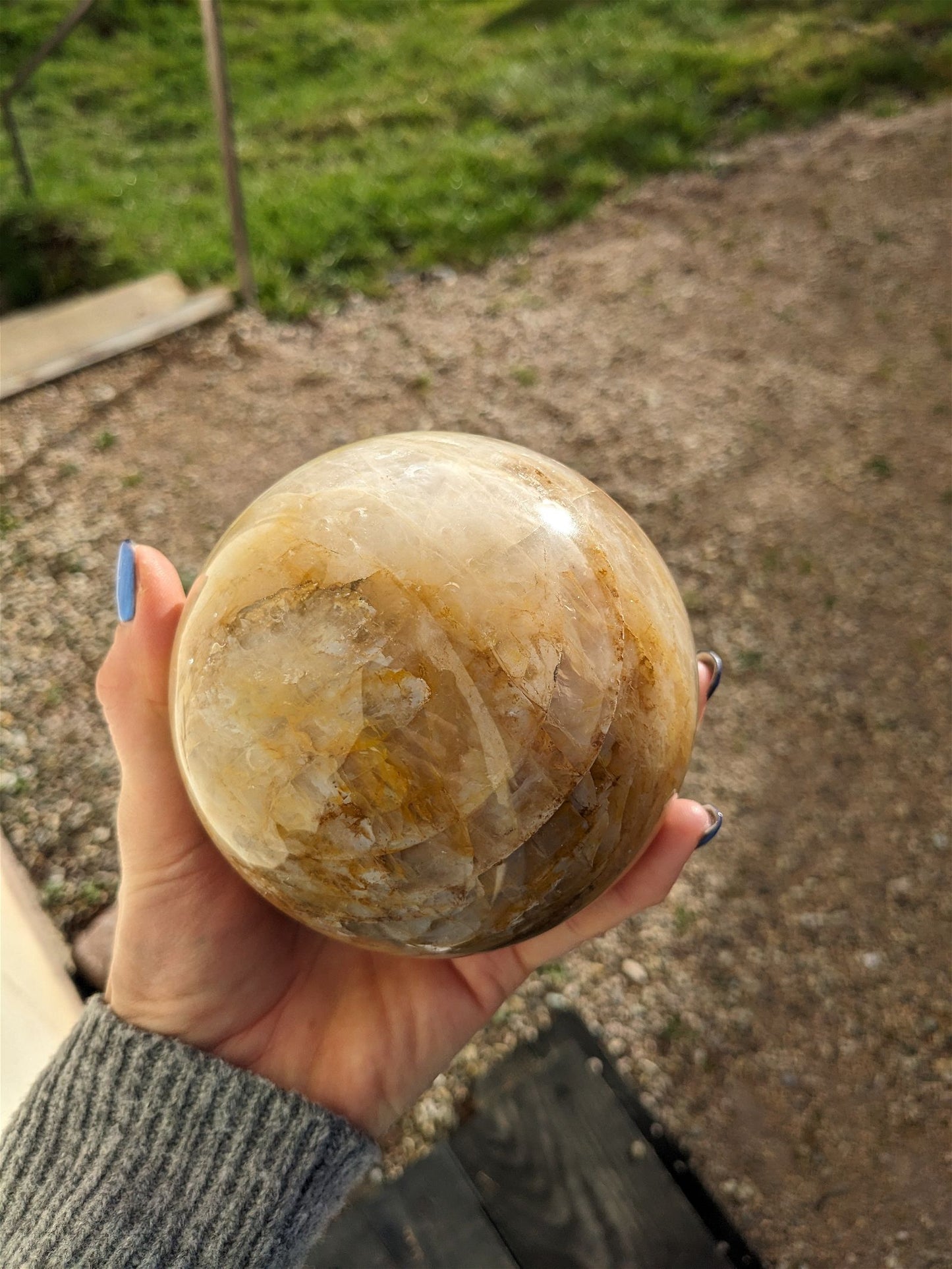 1 sphère quartz hématoïde 1.8 kg 11 cm - Aurore Lune 