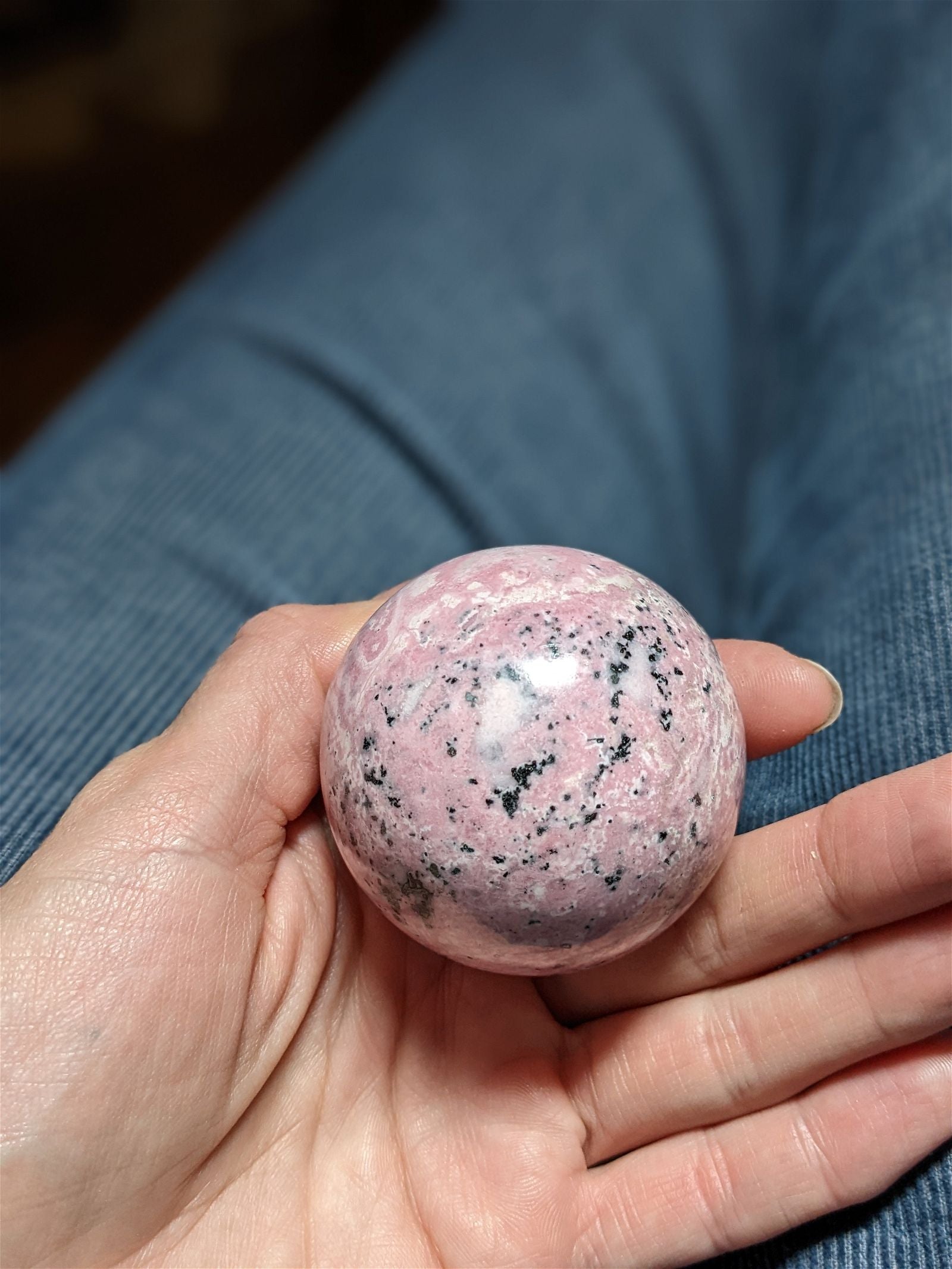 1 sphère rhodochrosite du Pérou 5.4 cm - Aurore Lune 