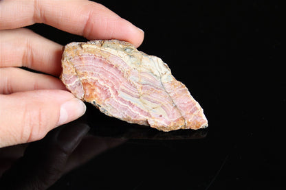 1 tranche polie en rhodochrosite - Aurore Lune 