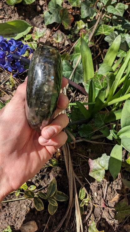 1 tres grand coeur en labradorite - Aurore Lune 