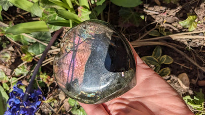 1 tres grand coeur en labradorite - Aurore Lune 