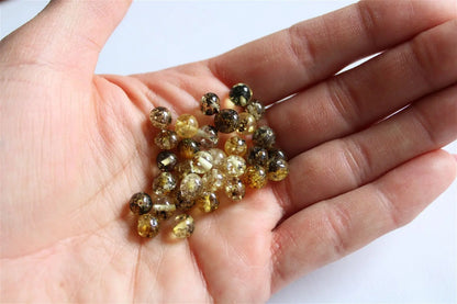 6 perles en ambre vert 6 - 7 mm Lituanie * ambre certifié - Aurore Lune 