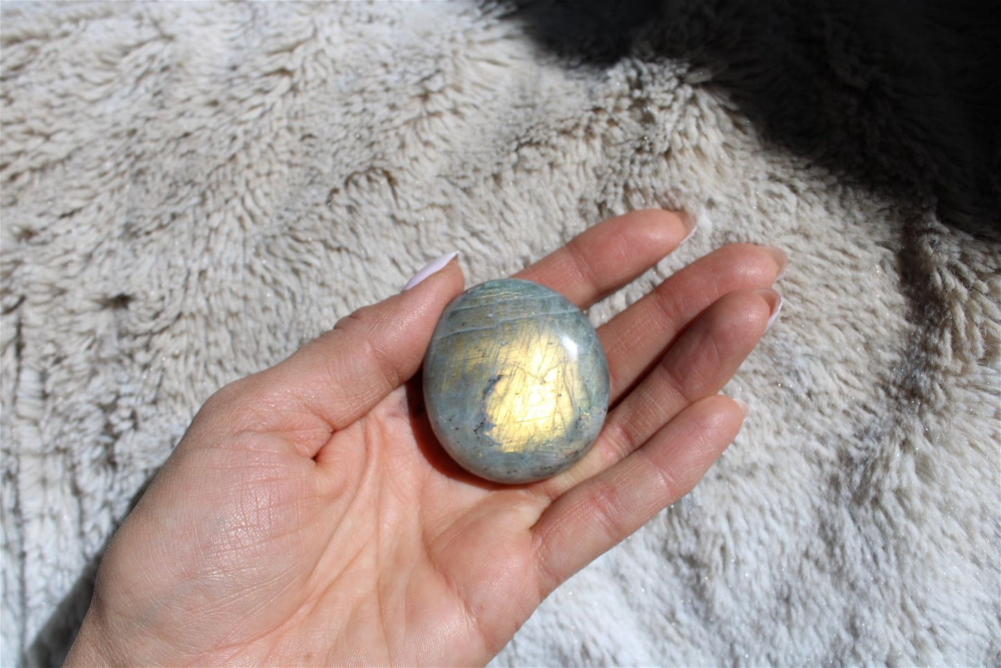 ALEATOIRE Grand Galet de labradorite "nuageux à reflets" - Aurore Lune 