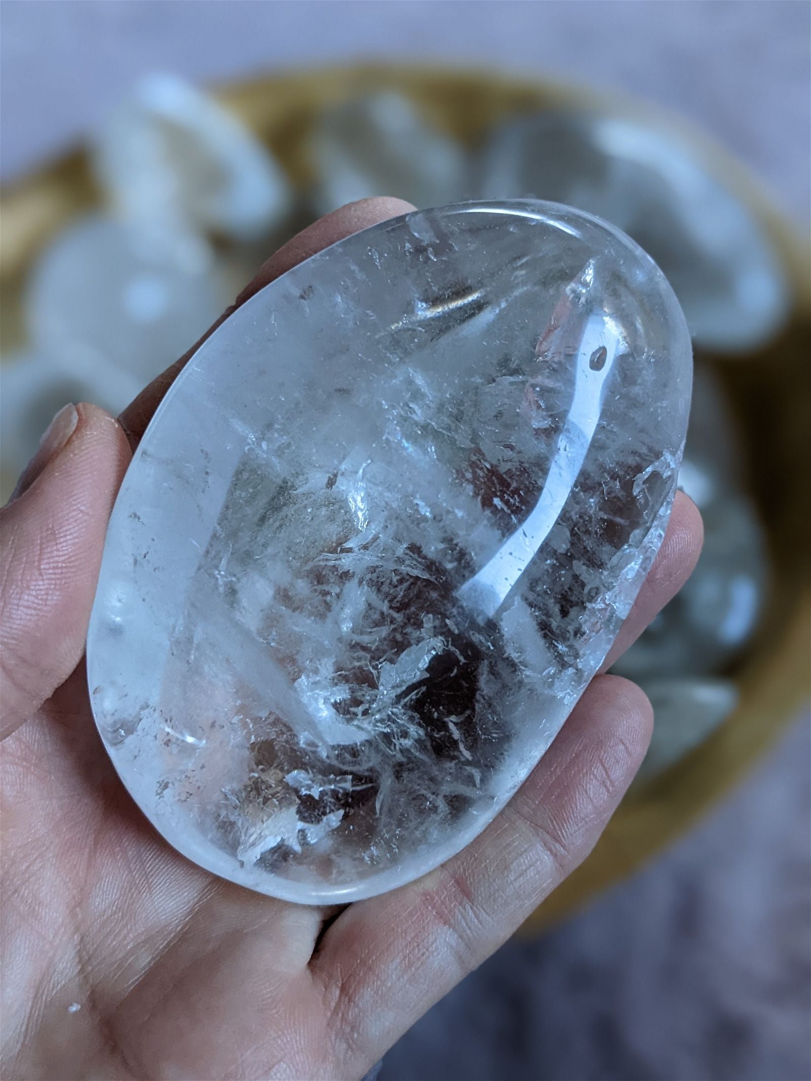 AU CHOIX Gros galet en cristal de roche COLIS - Aurore Lune 