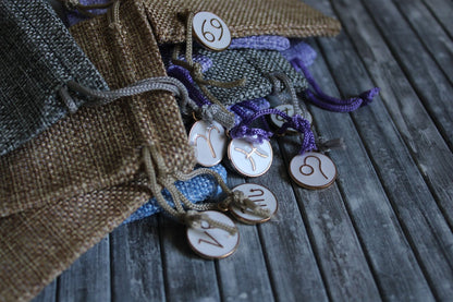 A offrir : pochon signe astrologique + une pierre roulée + un bijou - Aurore Lune 