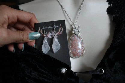 Agate candy cotton * Flambeau * boucles d'oreilles - Aurore Lune 