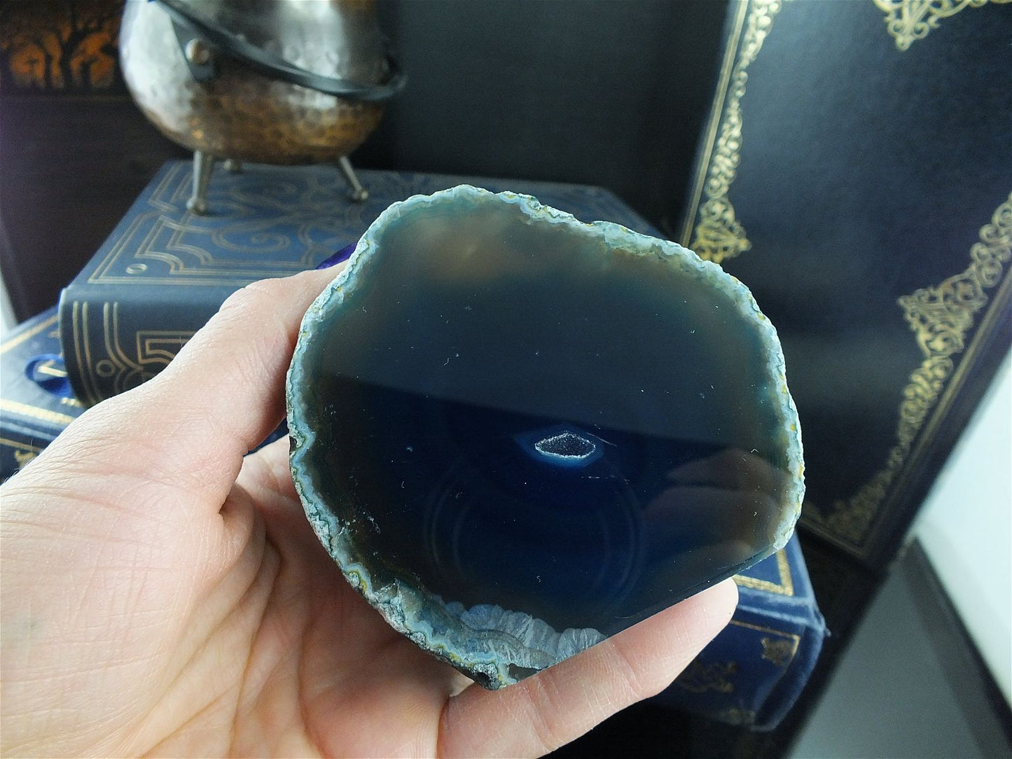 Agate teintée à poser 281 grammes - Aurore Lune 