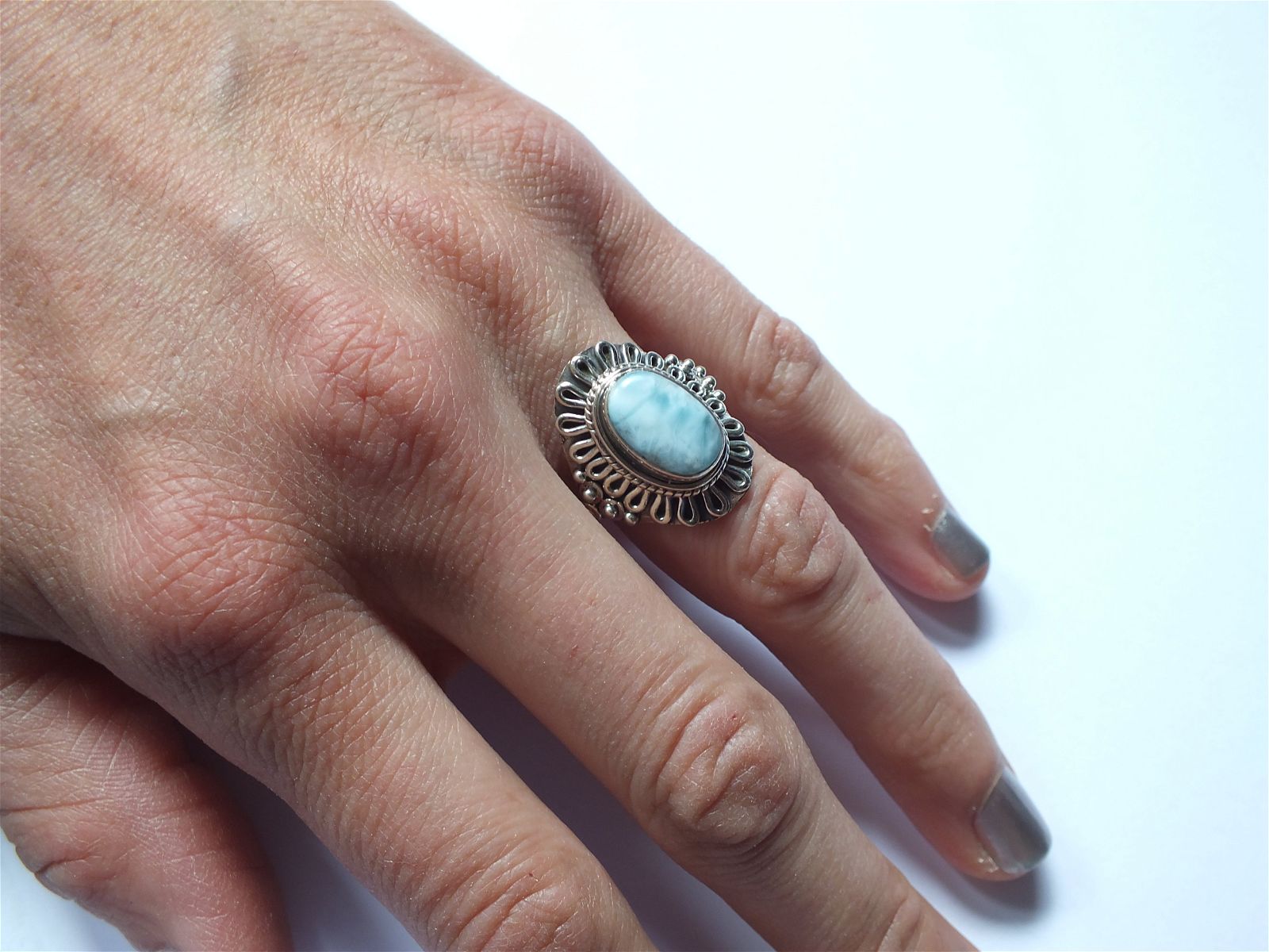 Bague avec larimar T.53 - Aurore Lune 