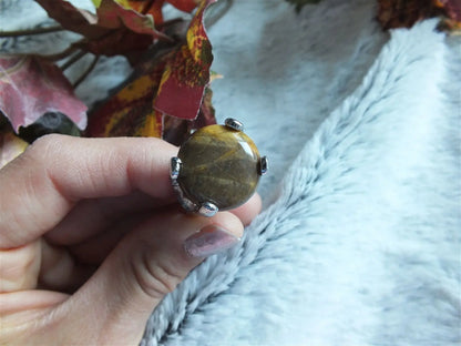 Bague en oeil de tigre t.58 - Aurore Lune 