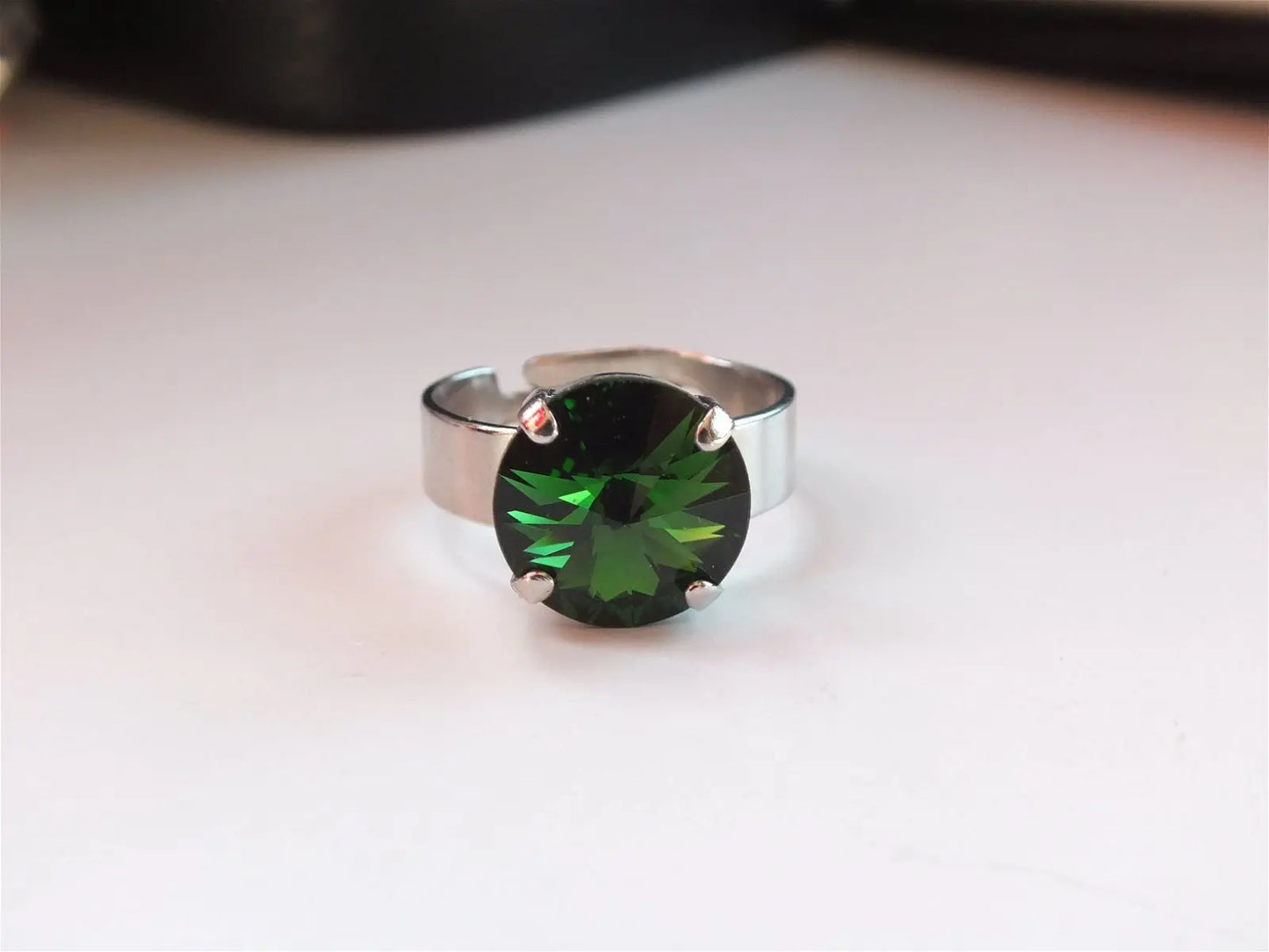 Bague réglable décorée swarovski authentique - Aurore Lune 