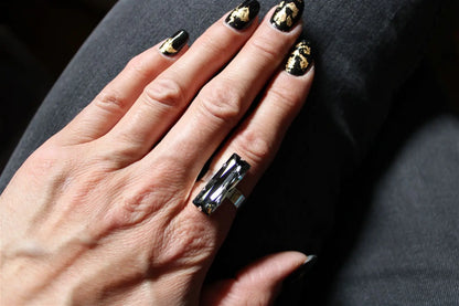 Bague réglable décorée swarovski authentique - Aurore Lune 