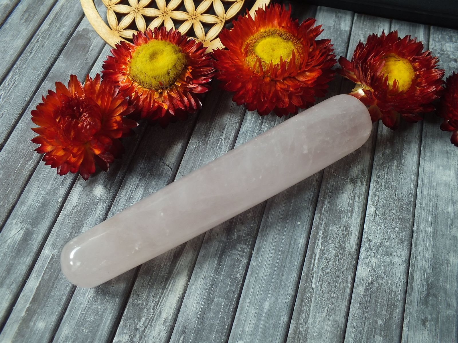 Bâton massage en quartz rose D - Aurore Lune 