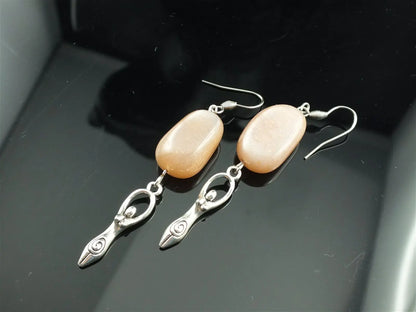 Boucles d'oreilles Déesses pierre de lune - Aurore Lune 