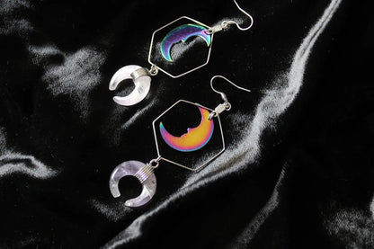 Boucles d'oreilles avec améthystes et lunes - Aurore Lune 