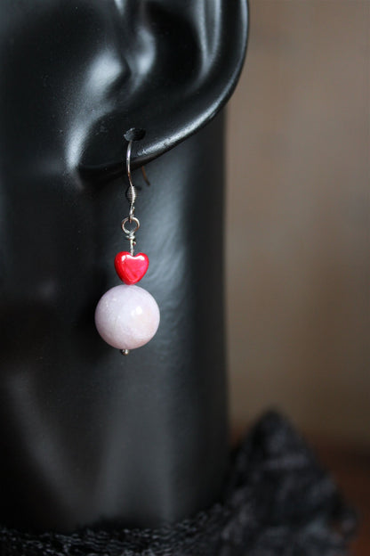 Boucles d'oreilles avec kunzite - pierres naturelles - Aurore Lune 