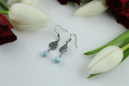 Boucles d'oreilles avec larimar - Aurore Lune 