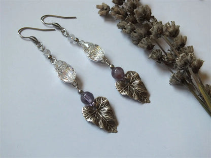 Boucles d'oreilles avec scarabées swarovski crystal AB - Aurore Lune 