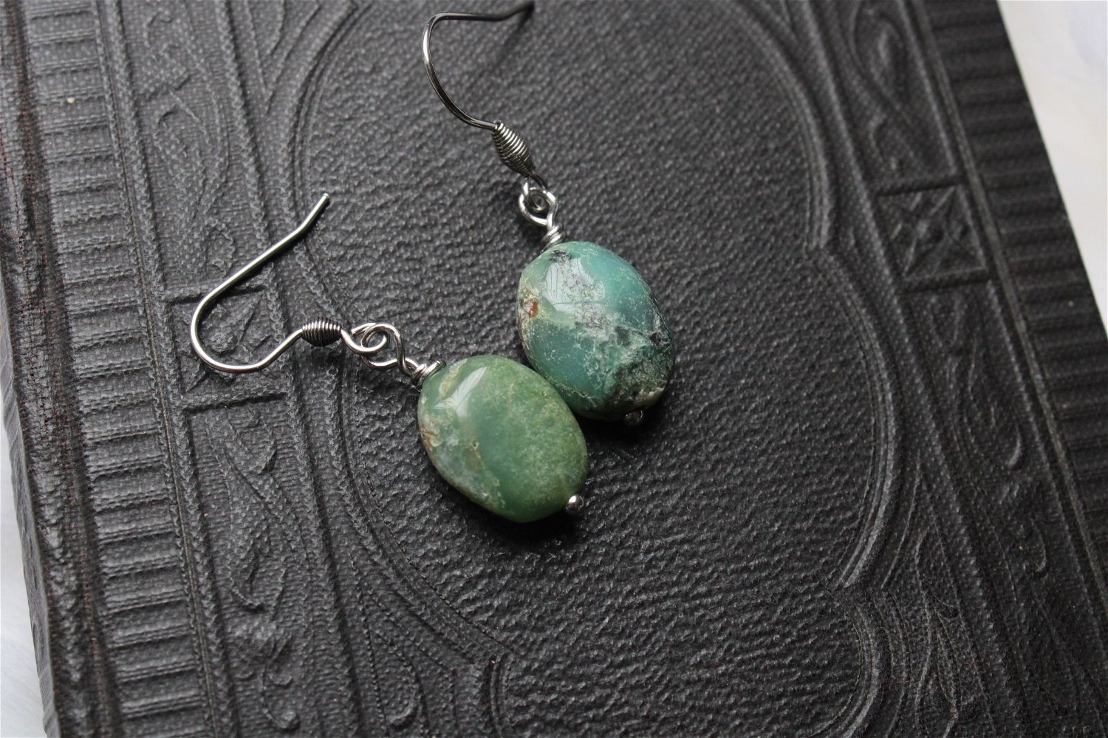 Boucles d'oreilles chrysoprase - Aurore Lune 