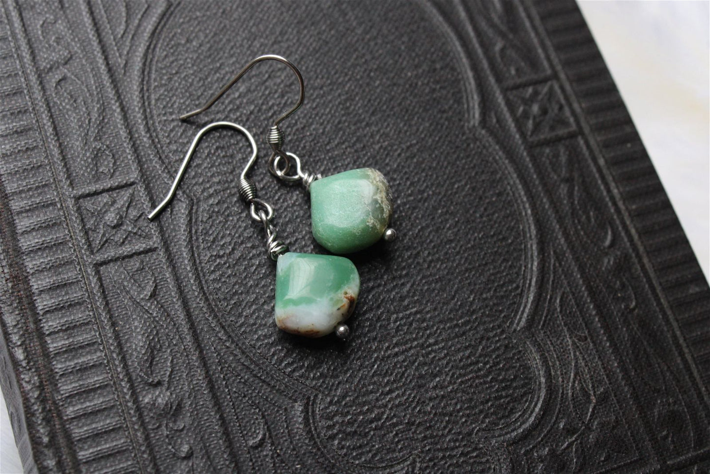 Boucles d'oreilles chrysoprase - Aurore Lune 