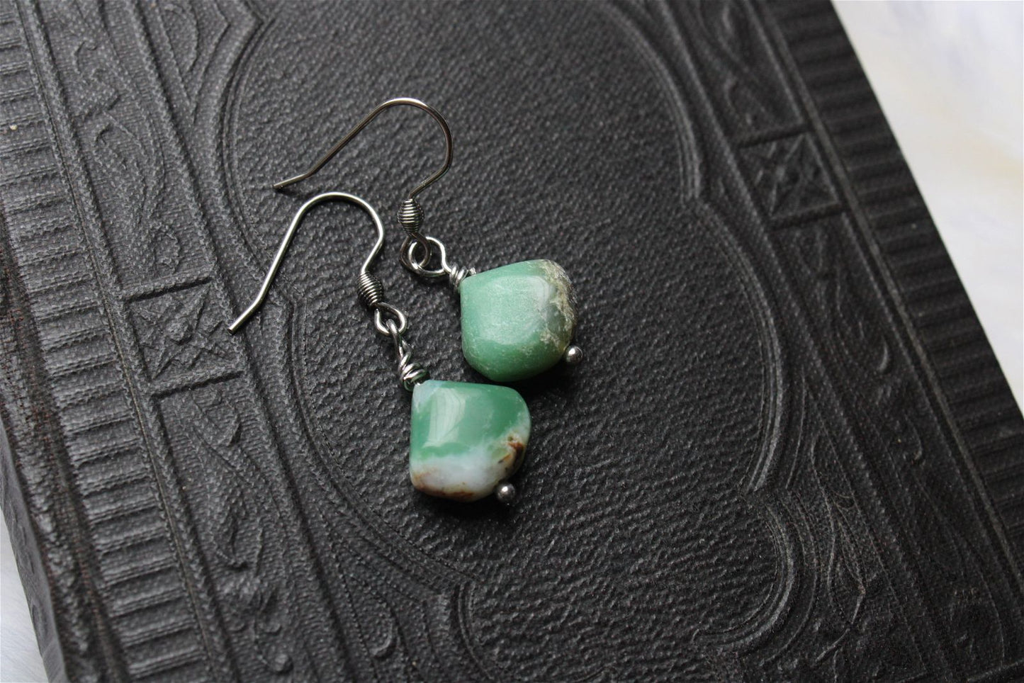 Boucles d'oreilles chrysoprase - Aurore Lune 