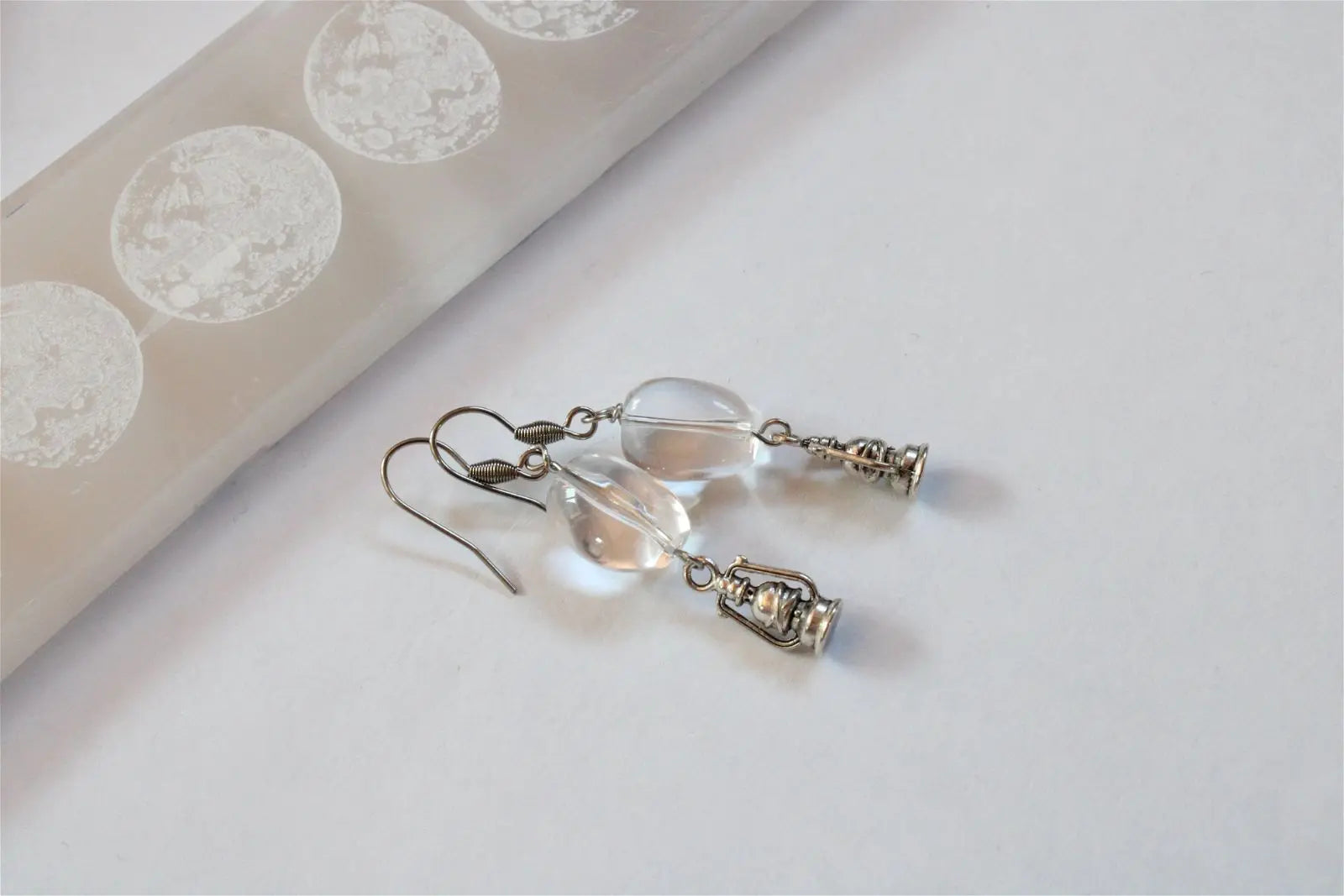 Boucles d'oreilles cristal de roche *Enfant de la Mine* - Aurore Lune 