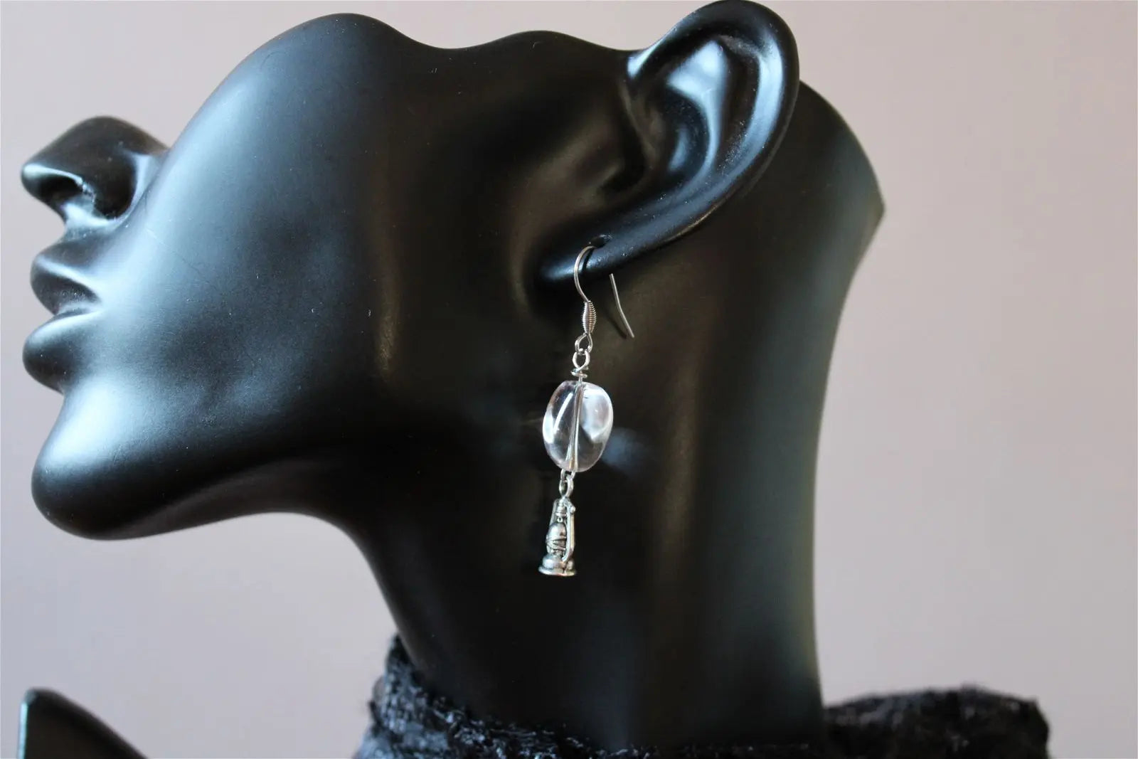 Boucles d'oreilles cristal de roche *Enfant de la Mine* - Aurore Lune 