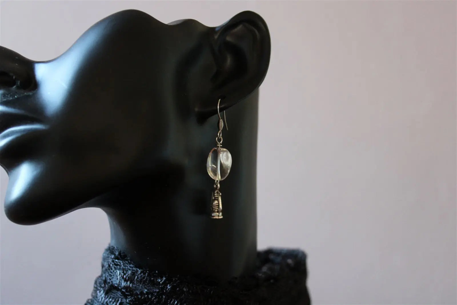 Boucles d'oreilles cristal de roche *Enfant de la Mine* - Aurore Lune 