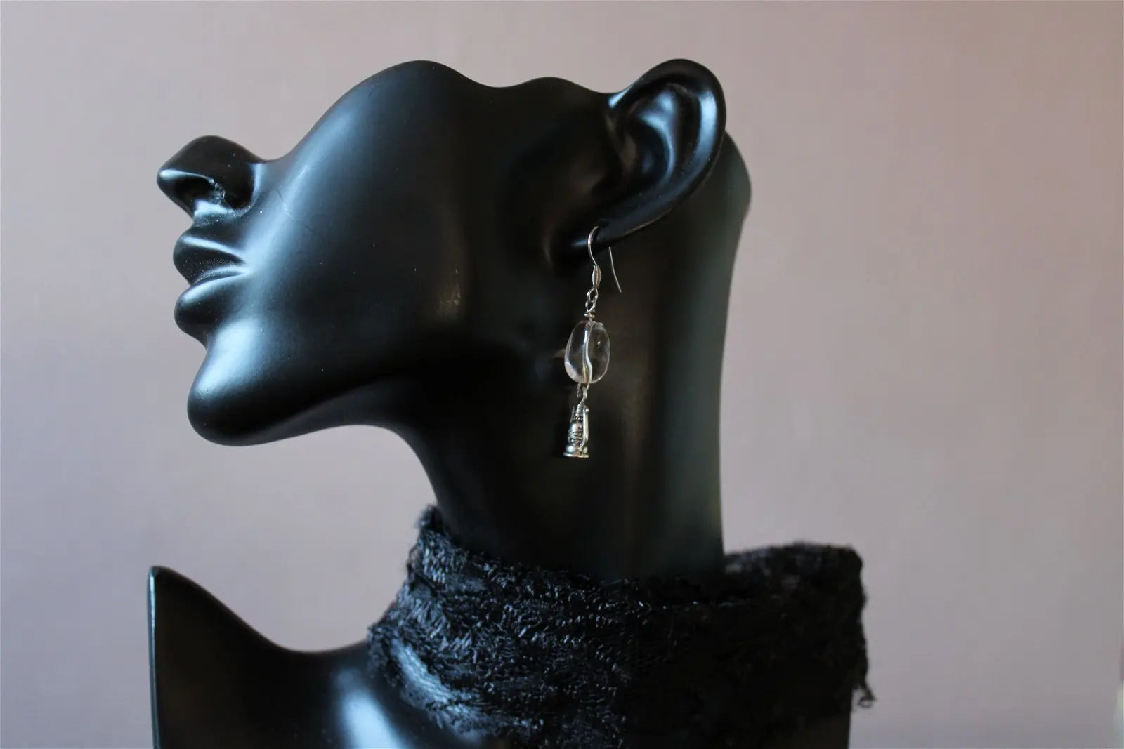 Boucles d'oreilles cristal de roche *Enfant de la Mine* - Aurore Lune 