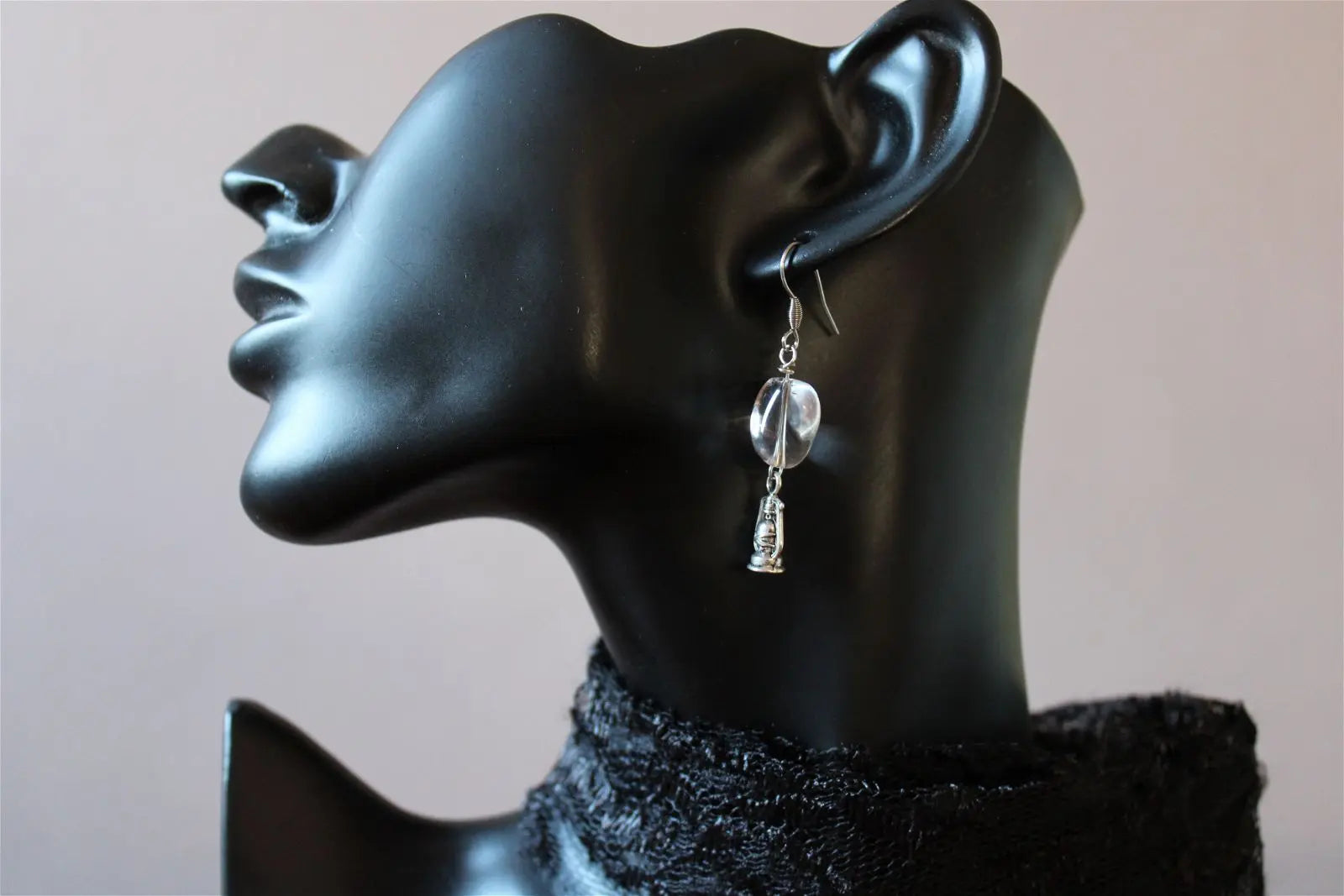 Boucles d'oreilles cristal de roche *Enfant de la Mine* - Aurore Lune 