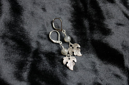 Boucles d'oreilles elfiques labradorite * Givre d'Ether * - Aurore Lune 