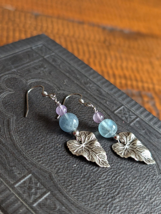 Boucles d'oreilles fluorites - Aurore Lune 