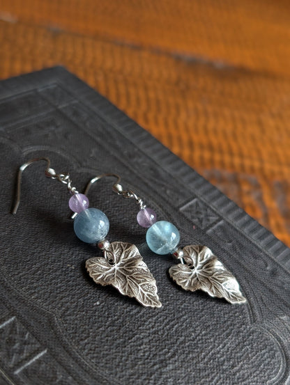 Boucles d'oreilles fluorites - Aurore Lune 