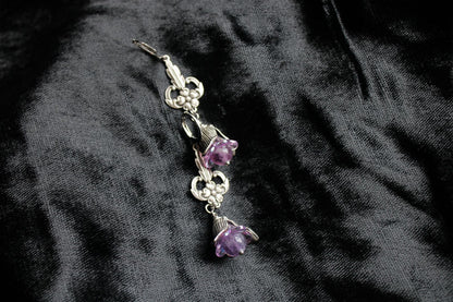 Boucles d'oreilles fluorites et fleurs - Aurore Lune 