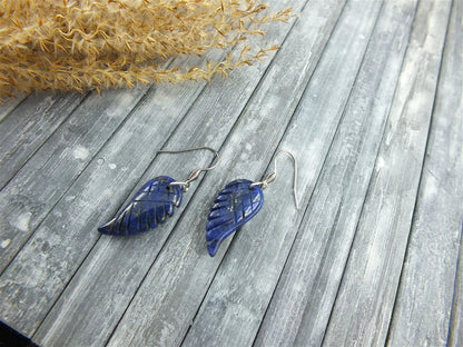 Boucles d'oreilles imitation lapis lazuli - Aurore Lune 