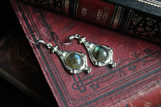 Boucles d'oreilles labradorites - Aurore Lune 