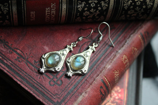 Boucles d'oreilles labradorites - Aurore Lune 